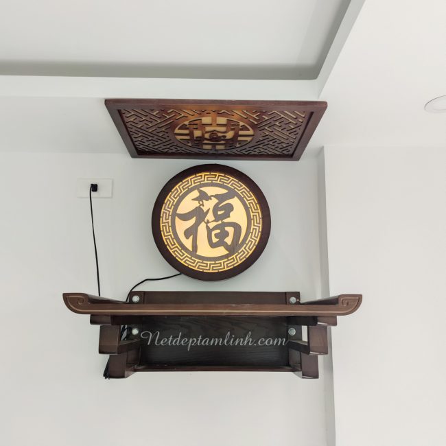 Tranh trúc chỉ chữ phúc hình tròn