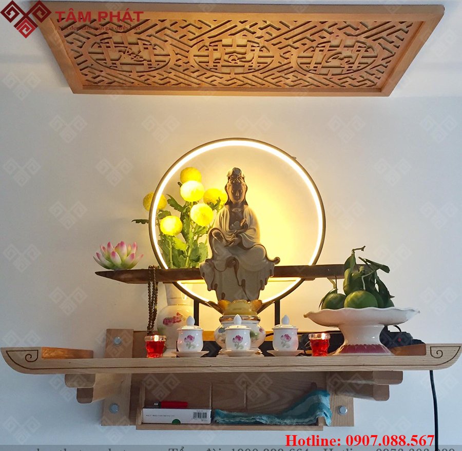 Bàn thờ Phật treo tường - TT014 - Nét đẹp tâm linh