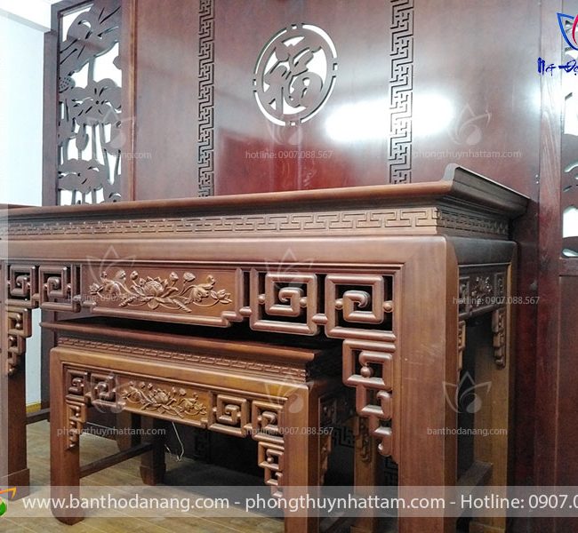 Bàn thờ gỗ Gụ đẹp - BTD013 3 Ban tho dung hien dai 175 mau chien sen