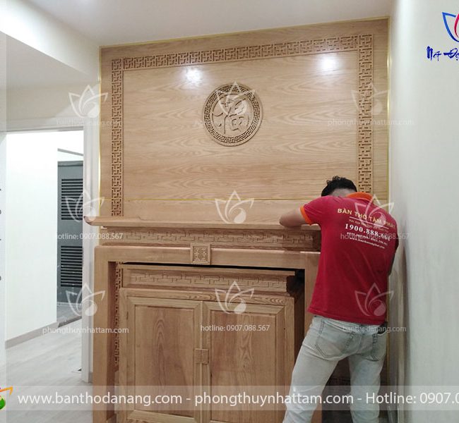 Bàn thờ gỗ vàng sồi - BTD008 1 ban dung 127 mau vang soi 2