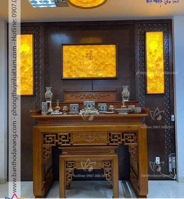 Bộ tranh thờ - TTCB007 4 bàn thờ đứng kết hợp tranh trúc chỉ