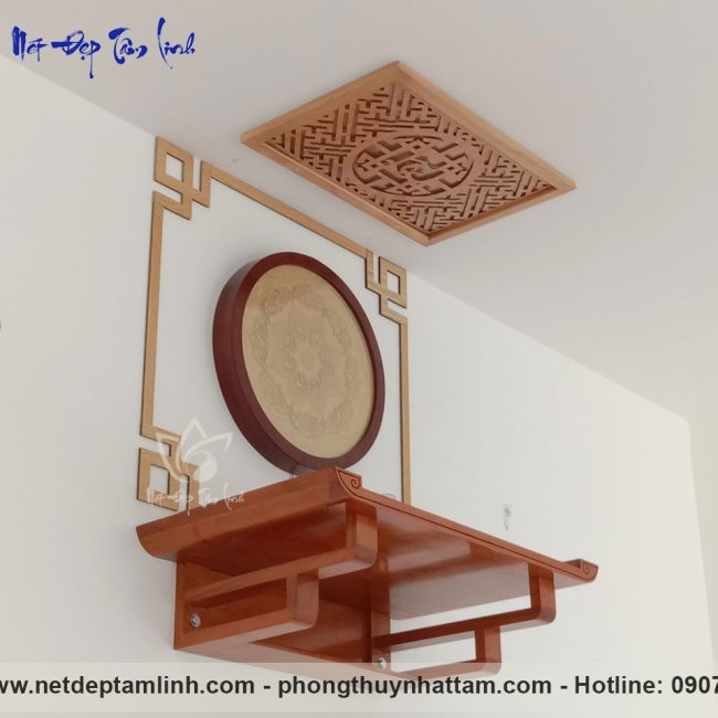 Bàn thờ treo tường gỗ Hương mẫu TT005 4 Bàn thờ treo tường gỗ Hương