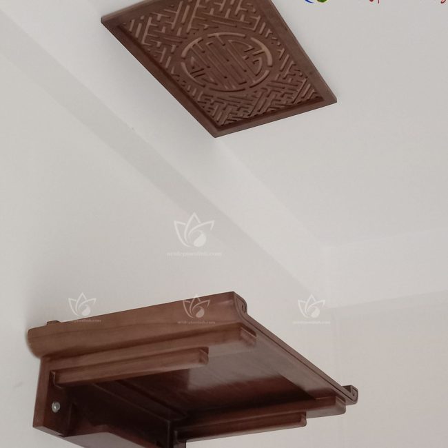 Bàn thờ treo tường thông minh đơn giản - TT008 2 Bàn thờ treo tường gỗ Sồi