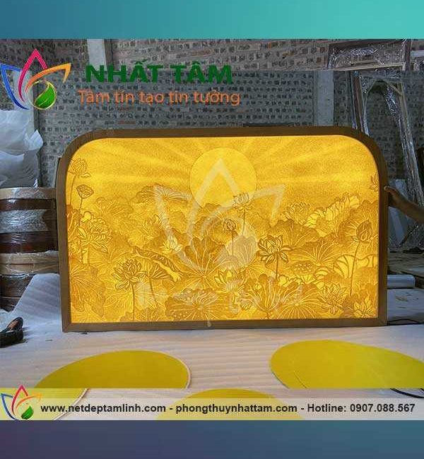 Tranh trúc chỉ hoa sen mặt trời mẫu TTC018