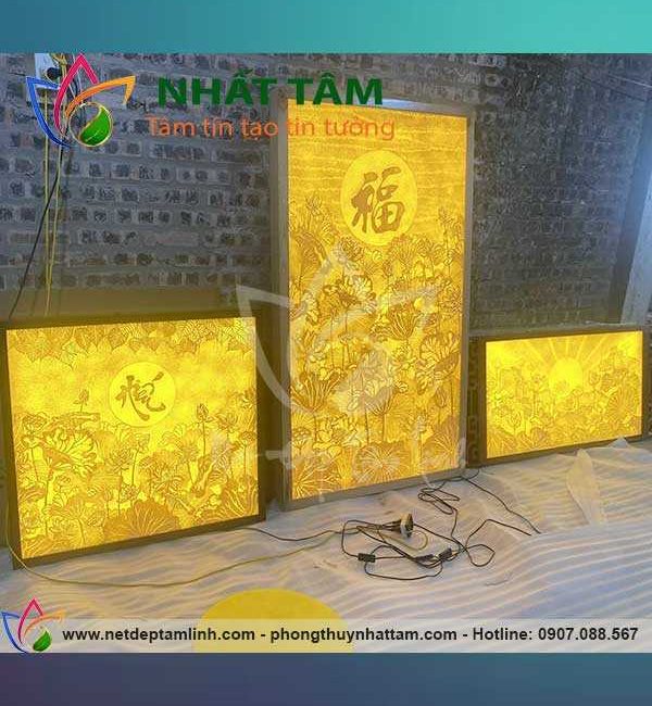 Mẫu tranh trúc chỉ hoa sen chữ phúc mẫu TTC012