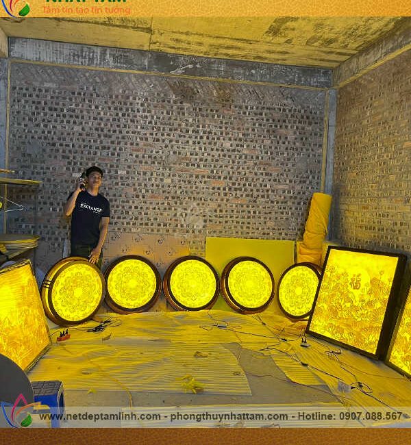 Tranh trúc chỉ có đèn hiện đại mẫu TTC006 1 Tranh trúc chỉ có đèn hiện đại