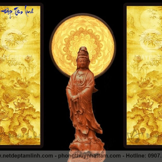 Mẫu tranh trúc chỉ mandala bàn thờ quan âm