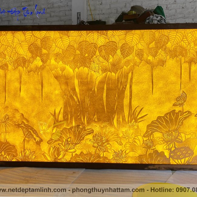 Mẫu 3: Tranh trúc chỉ bồ đề tại xưởng sản xuất Nét đẹp tâm linh