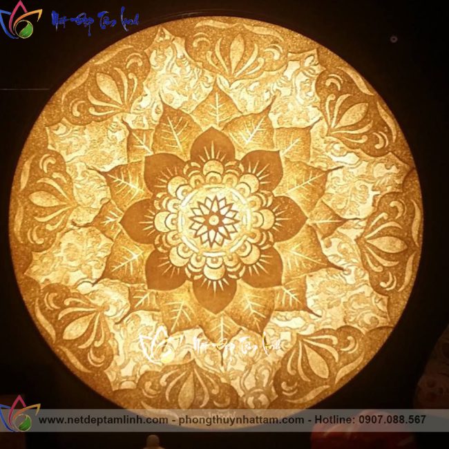 Tranh trúc chi mandala tròn