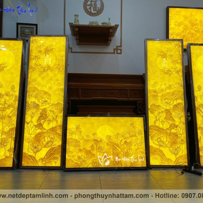 Mẫu 1: Tranh trúc chỉ hoa sen mẫu TTC2115