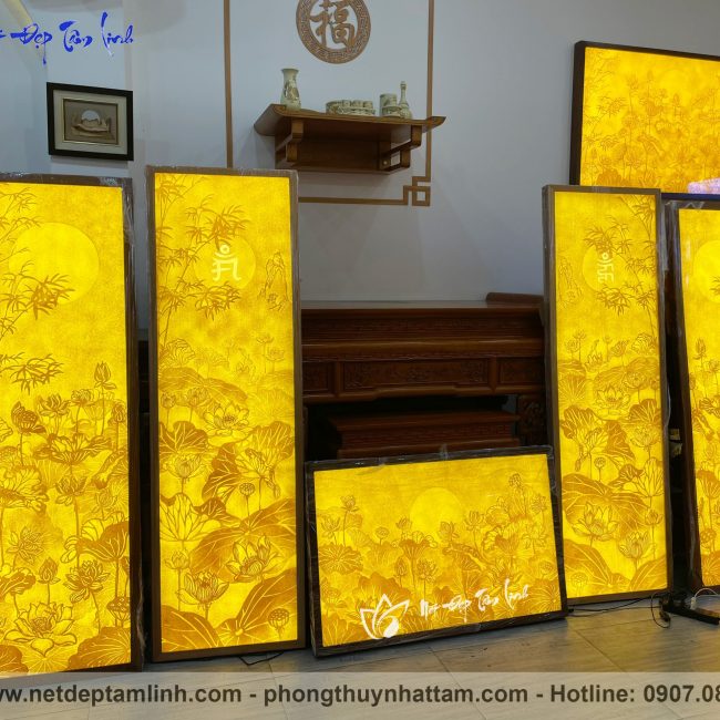 Mẫu 4: Tranh trúc chỉ hoa sen mẫu TTC2115