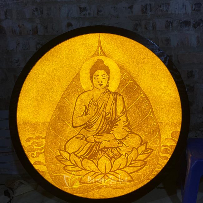 Tranh trúc chỉ tròn đẹp mẫu TTC2089 2 Mẫu 2: Tranh trúc chỉ tròn đẹp mẫu TTC2089